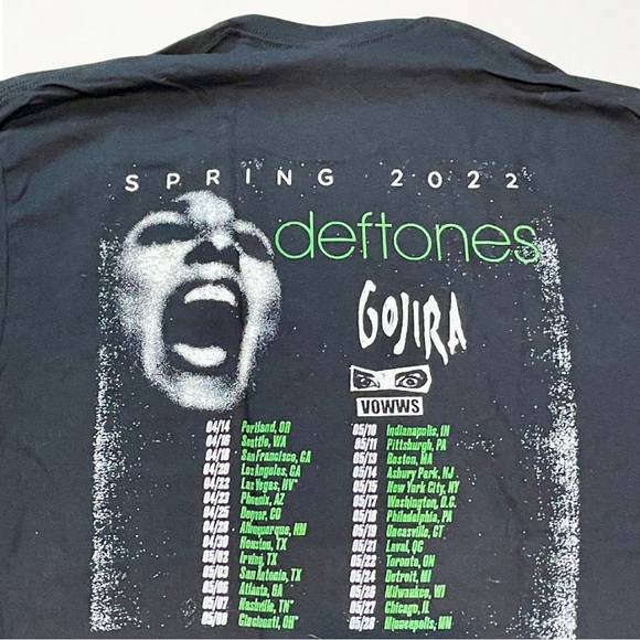 💚NEW Deftones Diamond Eyes Skull Owl 2002 Tour Band Tee Gojira Graphic T-Shirt - Picture 8 of 10